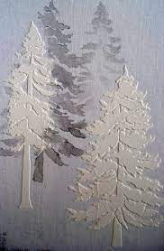 Plaster Stencil Forest Evergreens