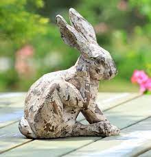 Spi Scratching Rabbit Garden Sculpture