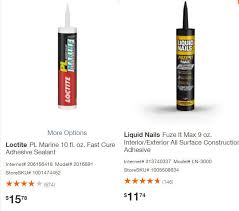 liquid nails fuze it max vs loce pl