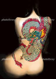 龍の刺青のある女性の背中 イラスト素材 [ 259104 ] - フォトライブラリー photolibrary