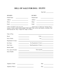 Free Dog Or Puppy Bill Of Sale Form Pdf Word Do It Yourself Forms
