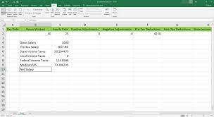 calculate net salary using microsoft excel