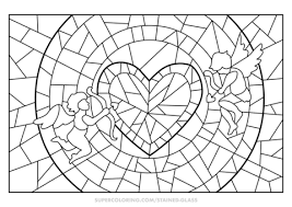 Heart Stained Glass coloring page ...