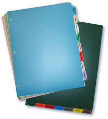 poly chart tab dividers standard