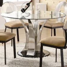Round Glass Top Dining Table Wood Base