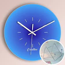 Sunset Wall Clock Decor Glass Blue