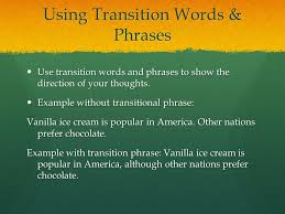 Transition Words for Research Paper   Andrea Williams    TeachersPayTeachers com TASPEK