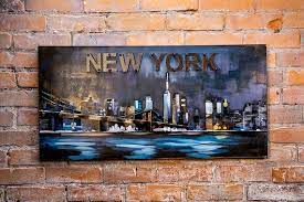 New York Cityscape Metal Sign Metal