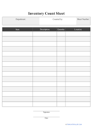 inventory count sheet template big