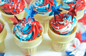 From fun food treats for kids to delicious pies. Fourth Of July Food Red White And Blue Cupcakes In Ice Cream Cone
