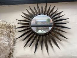 Vintage Sunburst Wall Mirror For
