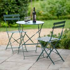 Round Bistro Set Table 2 Chairs In Chalk