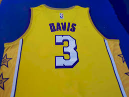 This jersey features a purple drop shadow on the logo and the numbers as well as, specially designed side panels that pay homage to the players whose jerseys hang in the rafters at staples center. Los Angeles Lakers Anthony Davis City Edition Jerseyave Marketplace