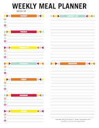 your meal planning template 3 meal