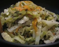 hot coleslaw with poppy seed dressing