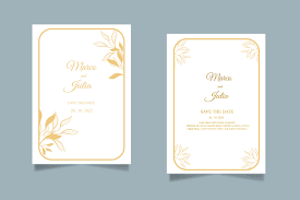 wedding invitation card template set