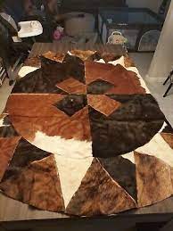 patchwork cowhide rug throw ebay