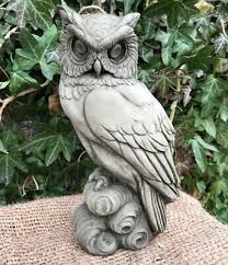 Hawk Owl Statue Reconstituted Stone