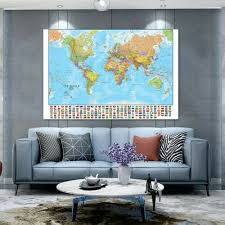 Large World Map Poster 40 X 28 Mural
