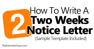 How To Write A Two Weeks Notice Letter Sample Template Included