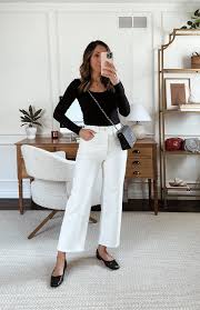 5 ways to style white wide leg jeans