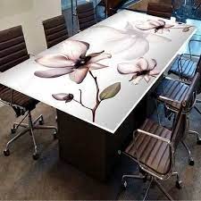 White Modern Glass Dining Table
