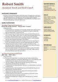 Assistant Track And Field Coach Resume Samples Qwikresume