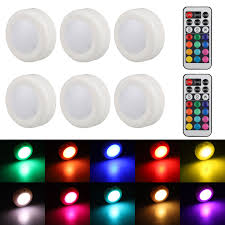The leds are 3000k and give off a warm white glow. Eeekit 6 Pack Rgb Puck Closet Light Wireless Led Puck Light Fairy Lights Under Cabinet Counter Lighting Stick On Lights Battery Powered Night Lights With Remote Control Dimmable Closet Lights Walmart Com