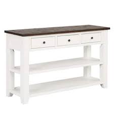 Solid Pine Wood Top Console Table