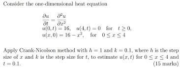 Dimensional Heat Equation Du 22u Dt Dx2