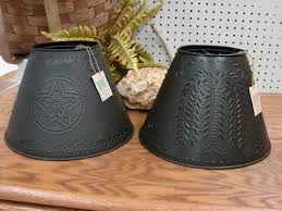 Primitive Black Punched Tin Lamp Shade Moose R Us Com Log Cabin Decor