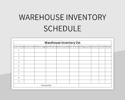 warehouse inventory schedule excel