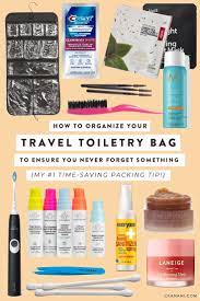 to organize your travel toiletry bag
