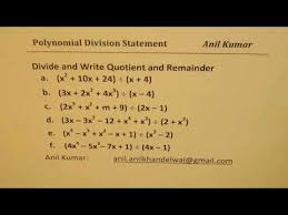 Divide Polynomials And Write Quotient