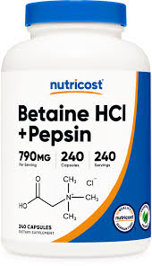 nutricost betaine hcl pepsin 790mg