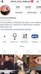 shoutout on my ig makeup page