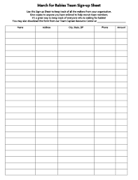30 printable sign up sheet template