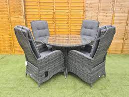 Round Rattan Dining Set With Reclining