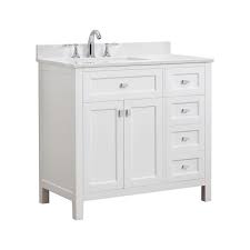 Shop this collection (988) everdean 36.50 in. Cahaba Ca101010 36 Inch Vanity In White With Marble Vanity Top In White And White Basin
