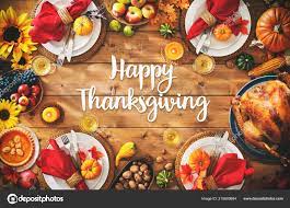 Thanksgiving Celebration Traditional Dinner Setting Meal Concept Happy  Thanksgiving Text Stock Photo by ©alexraths 215809684