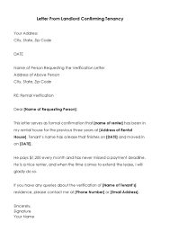 sle letter from landlord confirming