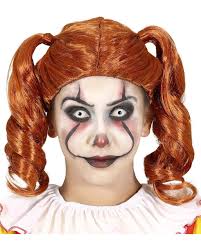 creepy clown braid wig copper for