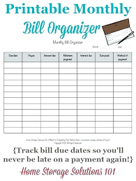 Bill Planner Excel Template Monthly Expense Spreadsheet Example Budget