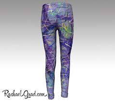 Did you scroll all this way to get facts about colorful tights? Purple Youth Leggings For Girls Tweens Teenagers Abstract Art Print Rachael Grad