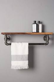 Bathroom shelves for towels towel shelf towel rack bathroom shower shelves bathroom kids wall shelves bathroom storage chrome towel rail this attractive towel bar sports a modern style will liven up the decor in your bathroom decor. A Piece Of Wood With Metal That You Have To Build Yourself 188 22 Times Anthropologie Went Way Too F Diy Shelves Bathroom Diy Bathroom Makeover Towel Rack