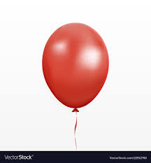 Red Balloon Party Baloon With Ribbon And S