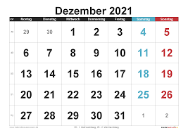 Wie jedes jahr bieten wir ihnen an dieser stelle an, unsere ferienkalender 2021 zum ausdrucken mit ferien, kostenlos herunterzuladen.dabei können sie gemäß ihren ansprüchen eine darstellung als jahreskalender, als halbjahreskalender, als quartalskalender oder als monatskalender wählen. Kalender Dezember 2021 Zum Ausdrucken Kostenlos Kalender 2021 Zum Ausdrucken
