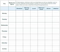 Printable Daily Medication Chart Template Tracker Medicine