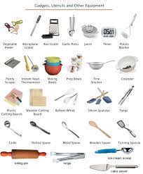 kitchen utensils equipment learning