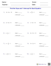 Linear Function Pre Algebra Worksheets